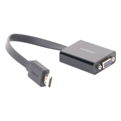 Adaptador HDMI a VGA / Resolución 1080P / Audio 3.5mm / Con Puerto Micro USB para Alimentación / Plug & Play / No Requiere Controlador / ABS / Flexible y Duradero