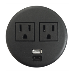 Multicontactos Empotrable Doble/ USB A & C, Color Negro, No Incluye Cable de Poder (11000-83604)