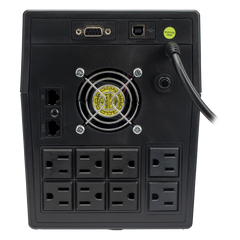 UPS 1500VA/900 W Pantalla LCD / Línea Interactiva 120Vca / 8 tomas 5-15R (6 Respaldadas) / Regulación de Voltaje / Protección RJ45