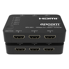 Switch HDMI 5x1 | 18Gbps | 4K@60Hz | YCbCr 4:4:4 | HDR, Dolby Vision y HLG | Soporte 3D | Conmutación Automática y Manual | Diseño Compacto