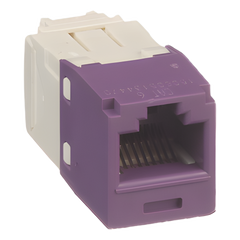 Conector Jack RJ45 Estilo TG, Mini-Com, Categoría 6, de 8 Posiciones y 8 Cables, Color Violeta