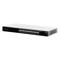 Switch PoE+ Administrable / 24 Puertos 10/100/1000 Mbps + 4 SFP / 360W PoE Total / Switching 56 Gbps / Cloud GWN Sin Costo / Montable en Rack