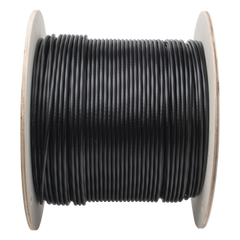 Bobina de Cable UTP de 4 Pares, PanNet, Para Exterior con Gel, Cat6 (23 AWG), Industrial para Climas Extremos, Color Negro, 305 Metros (1000 Pies)