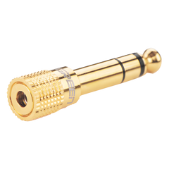 Adaptador (Convertidor) de Audio 3.5mm Hembra a 6.5mm Macho / Plug & Play / Superficie de Rosca Antideslizante / Calidad de sonido sin pérdidas