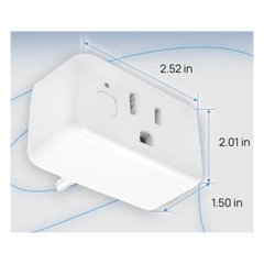 Adaptador PlugIn inalámbrico WIFI/ Nube P2P / Medición de consumo/ Soporta Google y Alexa / 15A