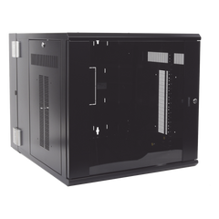 Gabinete PanZone de Montaje en Pared, de 19in, Puerta con Ventana de Seguridad, 12 UR, 762mm de Profundidad, Color Negro