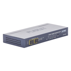 Switch Administrable de Escritorio de 8 Puertos Gigabit/ 2 Puertos SFP / 20 Gbps Switching / PoE In 802.3af/at / Dual Power DC + PoE / VLAN Q-in-Q / IPv6/IPv4/ Administración Remota con CloudNMS