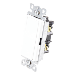 Apagador de pared Claro unipolar tipo paleta, 15 A, 120/277 V, para cargas generales de iluminación y motores, color blanco brillante