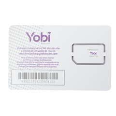 SIM Yobi para dispositivos móviles 3G/4G con recarga de 10GB cada mes durante 1 año de servicio (solo datos)