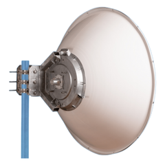 Antena direccional Alto Rendimiento / Parábola profunda para mayor aislamiento al ruido /4 ft / 4.9 a 6.1 GHz / / Ganancia de 35 dBi / Soporte de acero inoxidable / Polaridad en 90 ° y 45 ° / Incluye montaje.