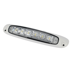 Luz Auxiliar de Escena de 6 LED, Blanco, Lente Transparente, Bisel Blanco