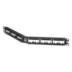 Panel de Parcheo Modular Mini-Com (Sin Conectores), Angulado, Sin Blindaje, Con Etiqueta y Cubierta, de 24 Puertos, 1UR
