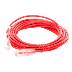 Cable de Parcheo Slim UTP Cat6A - 5 Metros (16.40 Pies) Rojo, Diámetro Reducido (28 AWG)