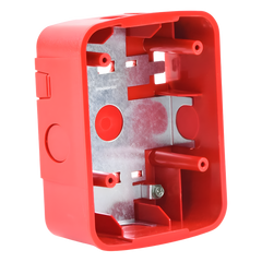 Caja de Montaje en Pared para Bocina y Bocina con Lampara Estroboscopica y para montaje en Techo de Bocinas, Color Rojo