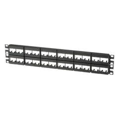 Panel de Parcheo Modular Mini-Com (Sin Conectores), Plano, Sin Blindaje, de 48 Puertos, 2 UR