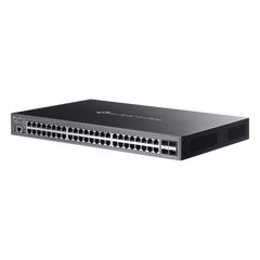 Switch Lite L3 Gestionable Apilable / 48 Puertos Gigabit PoE++ / 4 Slots 10G SFP+ / Presupuesto PoE 770W / Fast PoE y Perpetual PoE / Apilamiento Físico de 4 Unidades / L3: RIP, OSPF, VRRP / Gestión Cloud Omada SDN