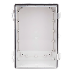 Gabinete Plástico ABS, Puerta Transparente, Uso en Intemperie IP66 (190 x 290 x 140 mm) cierre por Broche Inoxidable y Permite Cerrado con Candado y Llave (Perno 5mm) No Incluido