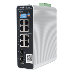 Switch Industrial PoE+ hasta 300 watts , Ideal para temperaturas Extremas y protección contra descargas, 1 puerto PoE++ 60W y 7 puertos PoE+ 30W, 2 SFP Uplink