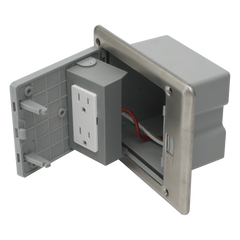 Caja de Piso con Contacto Eléctrico (Duplex), Resistente al Agua, IP66 (Con Tapa Cerrada) (11000-53201)