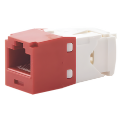 Conector Jack RJ45 Estilo TG, Mini-Com, Categoría 6, de 8 Posiciones y 8 Cables, Color Rojo