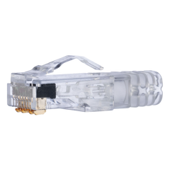 Plug RJ45 Cat6 de 3 Piezas, Para Cable UTP de Calibre 23-24 AWG, Chapado en Oro de 50 micras, Paquete de 100 Piezas