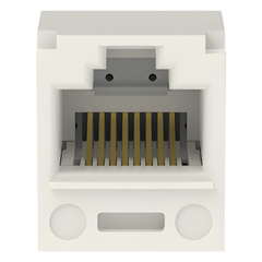 Conector Jack RJ45 Estilo TP, Mini-Com, Categoría 6, de 8 Posiciones y 8 Cables, Color Blanco Mate