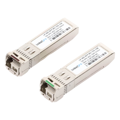 Transceptores Ópticos Industriales Bidireccionales SFP+ (Mini-Gbic) / Monomodo 1270 & 1330 nm / 10 Gbps / 10GBASE / Conector LC/UPC Simplex / DDM / Hasta 10 km / 2 Piezas