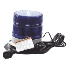 Baliza led pulso, 12-24vdc, 11 patrones de flash, montaje de imán de vacío, azul