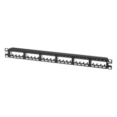 Panel de Parcheo Modular Mini-Com (Sin Conectores), Plano de Instalación al Ras, Sin Blindaje, de 24 Puertos, 1UR