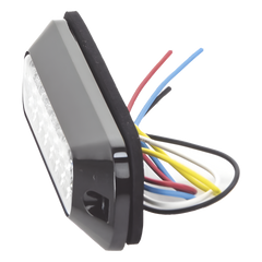 Luz Auxiliar de 8 LED, Rojo/Blanco, Lente Transparente