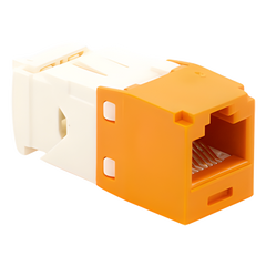 Conector Jack RJ45 Estilo TG, Mini-Com, Categoría 6, de 8 Posiciones y 8 Cables, Color Naranja