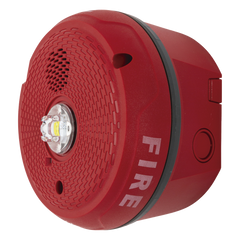 Sirena con Lámpara LED Estroboscópica / Montaje en Techo / Nivel de Candelas Seleccionable / Color Rojo / Nuevo Diseño Moderno y Elegante / Menor Consumo de Corriente / Uso exterior