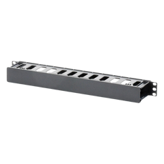 Organizador de Cables Horizontal de 1U para Rack de 19", Fabricado en Polímero Resistente a Deformaciones y Rayones