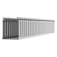 Canaleta Ranurada de PVC con Tapa, Tipo F, 108 mm de Ancho, 104.1 mm de Alto y 2 m de Largo, Color Gris