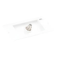 Toma de pared para cable coaxial con conector tipo F de 75 ohms, estilo Designer de la línea Claro, para señal de TV, color blanco brillante