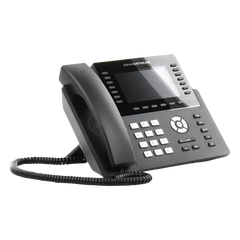Teléfono IP Wi-Fi, Grado Operador, 14 líneas SIP con 6 cuentas, pantalla LCD 5", puertos Gigabit, Bluetooth, PoE, codec Opus, IPV4/IPV6 con gestión en la nube GDMS