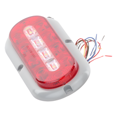 Plafon Ovalado Trasero de 18 LED, Rojo/Blanco/Ambar, 7.5 Pulgadas