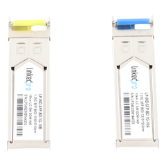 Transceptores Ópticos Industriales Bidireccionales SFP (Mini-Gbic) / Monomodo 1310 & 1550 nm / 1.25 Gbps / 1000BASE-BX / Conector LC/UPC Simplex / DDM / Hasta 10 km / 2 Piezas