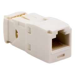 Conector Jack RJ45 Estilo TG, Mini-Com, Categoría 6, de 8 Posiciones y 8 Cables, Color Blanco Mate