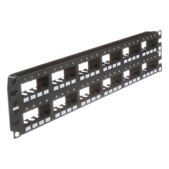 Panel de Parcheo Modular Mini-Com (Sin Conectores), Plano de Instalación al Ras, Sin Blindaje, de 48 Puertos, 2UR