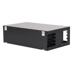 Distribuidor de Fibra Óptica con Bandejas Deslizables, Vacío, 19 Pulgadas (48.26 cm), Acepta 48 Adaptadores LC Duplex o LC Simplex o 48 SC Simplex, 3U