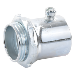 Conector 1" (25mm) pared delgada con tornillo tipo americano galvanizado etiqueta verde