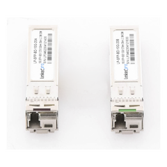 Transceptores Ópticos Bidireccionales SFP+ (Mini-Gbic) / Monomodo 1270 & 1330 nm / 10 Gbps / 1000BASE-BX / Conector LC/UPC Simplex / DDM / Hasta 20 km / 2 Piezas