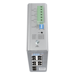 Switch Industrial PoE+ hasta 300 watts , Ideal para temperaturas Extremas y protección contra descargas, 1 puerto PoE++ 60W y 7 puertos PoE+ 30W, 2 SFP Uplink
