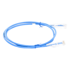 Cable de Parcheo Slim UTP Cat6A - 1 Metro (3.28 Pies) Azul, Diámetro Reducido (28 AWG)
