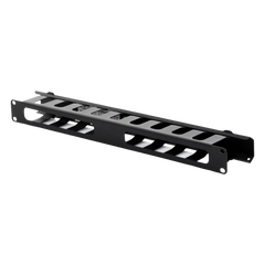 Organizador de Cables Horizontal de 1U para Rack de 19" con Cubierta Metálica