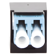 Módulo Acoplador LC Duplex, para Fibra Óptica Multimodo OM3/OM4, Tipo Mini-Com, Color Aqua