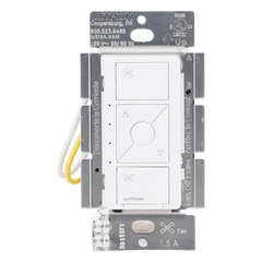 Control de velocidad inalámbrico Caseta Wireless para ventilador de techo de paletas, 120 V, 1.5 A, unipolar, requiere neutro, color blanco