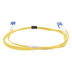 Jumper de Fibra Óptica Monomodo (OS2), XGLO, Riser, LC/UPC-LC/UPC Duplex, OFNR, Color Amarillo, 1 Metro (3.28 Pies)