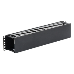 Organizador de Cables Horizontal de 2U para Rack de 19", Fabricado en Polímero Resistente a Deformaciones y Rayones